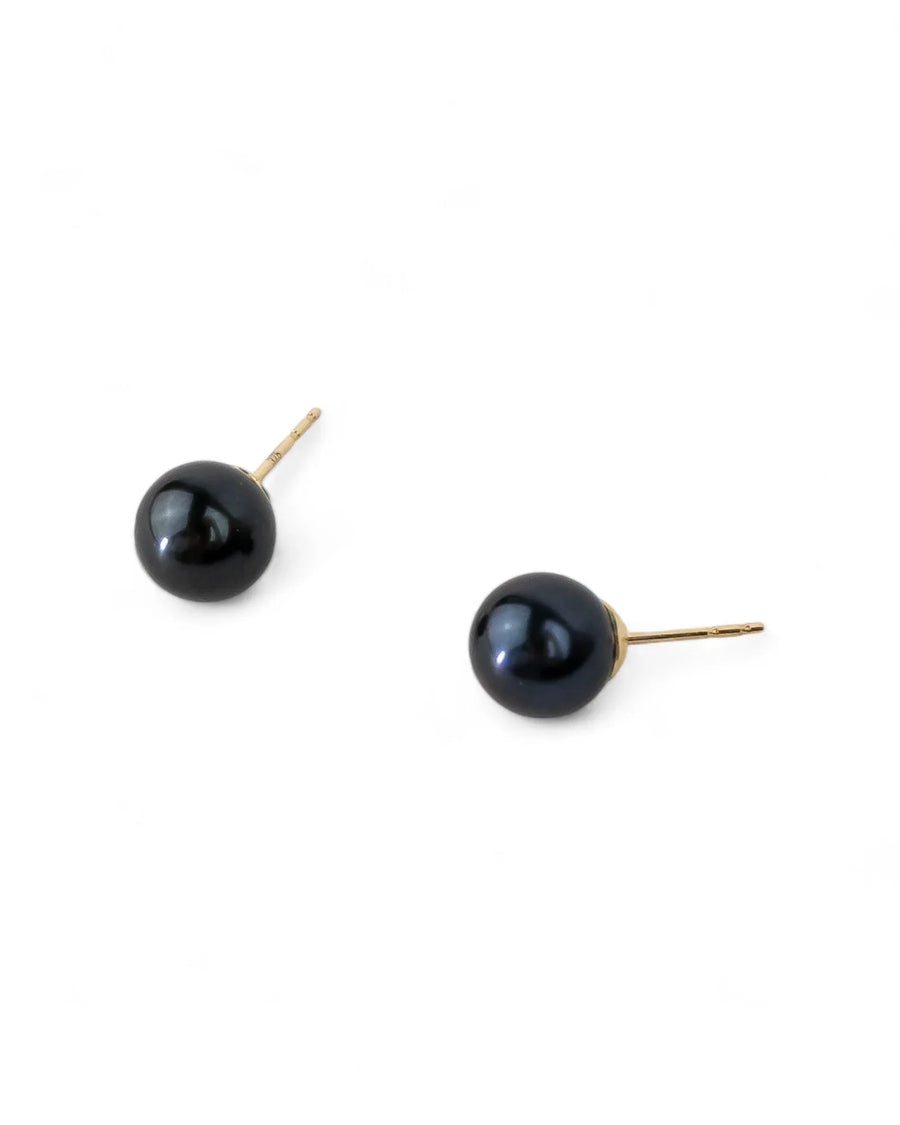 Blue Black Pearl Silver Stud Earrings Earrings Pruden and Smith
