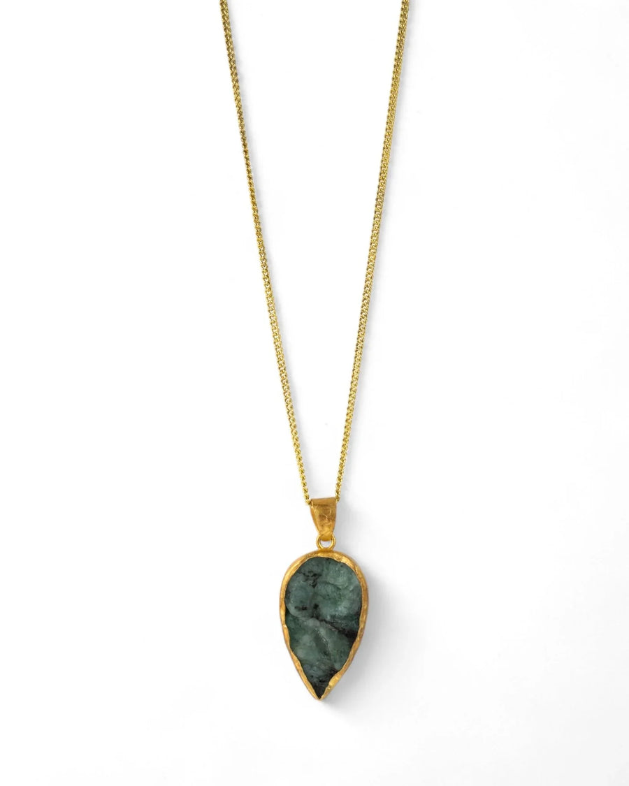 Brazilian Rough Emerald Pendant Pendant Pruden and Smith