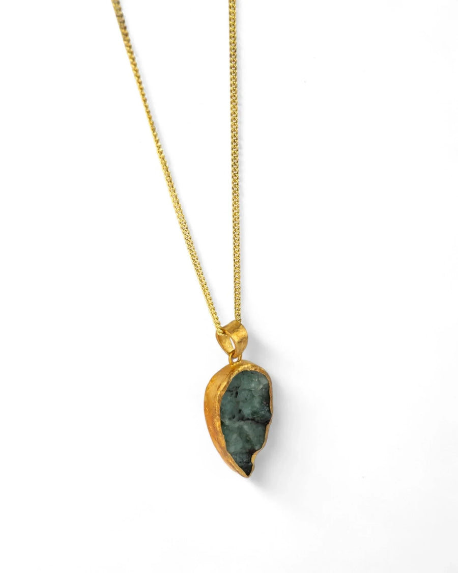 Brazilian Rough Emerald Pendant Pendant Pruden and Smith