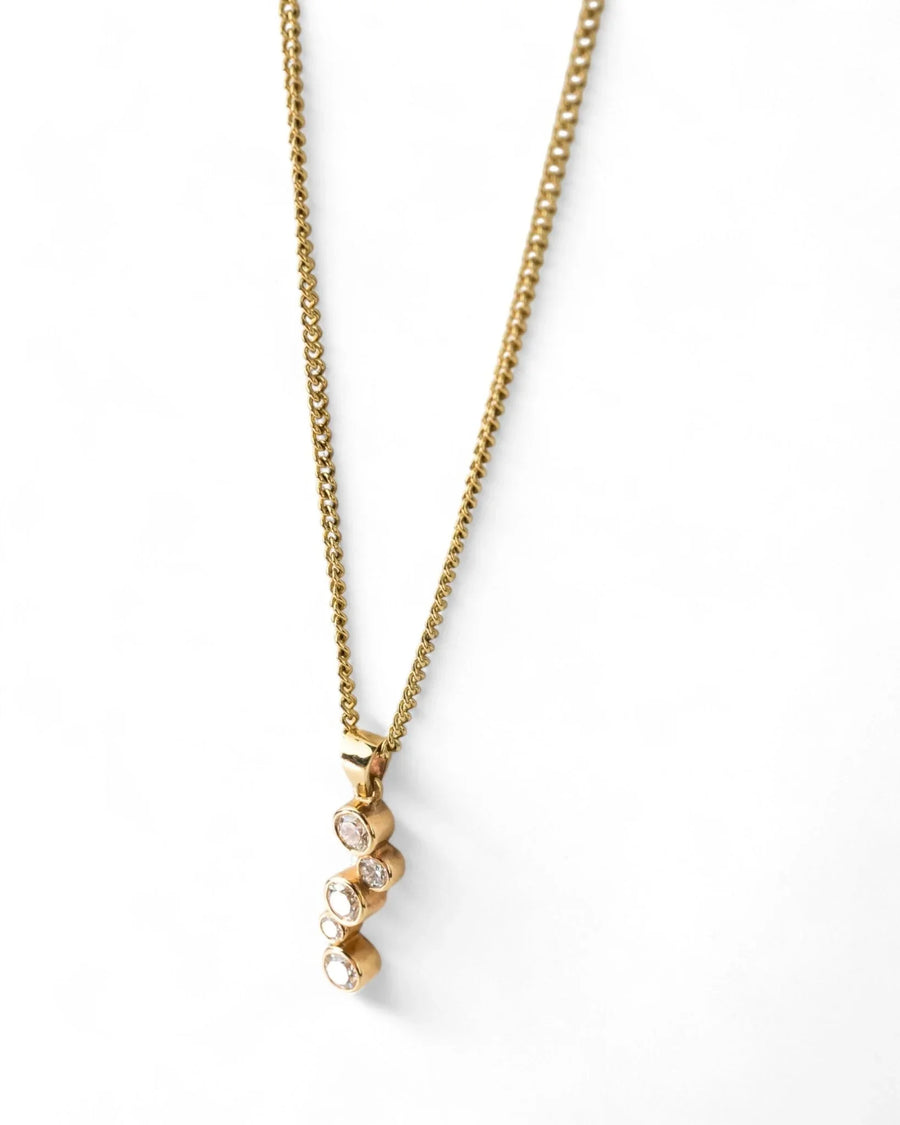 Water Bubbles 9ct Yellow Gold Diamond Pendant Pendant Pruden and Smith
