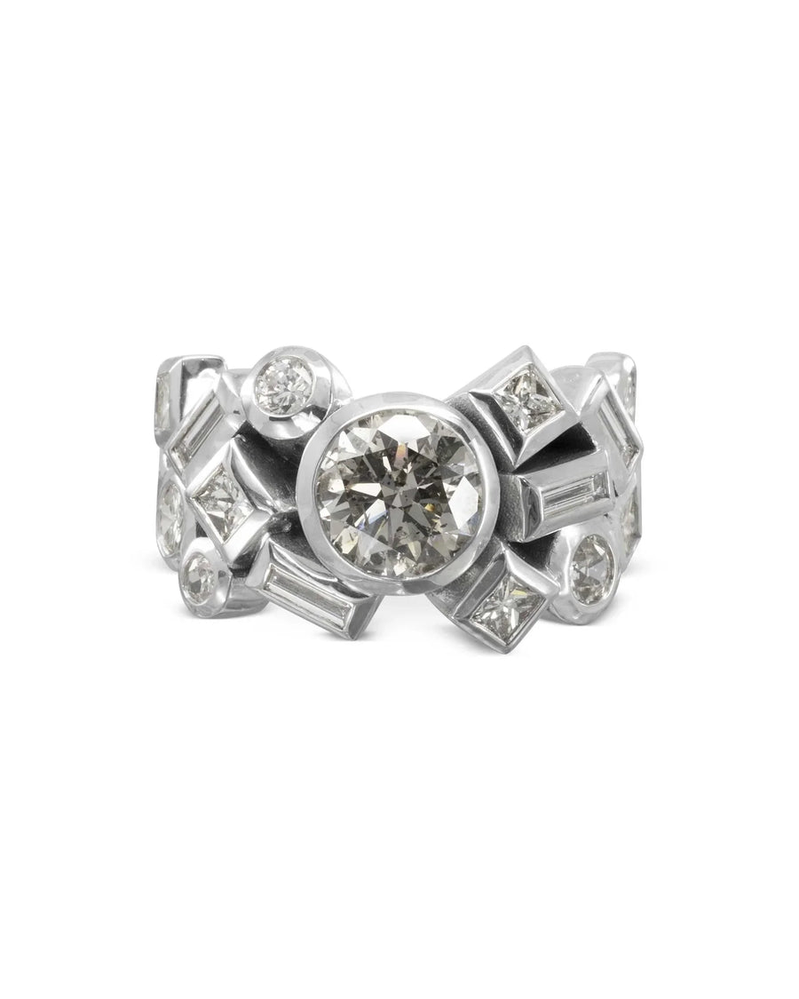 Water Bubbles Giant Rocky Diamond Eternity Ring Ring Pruden and Smith