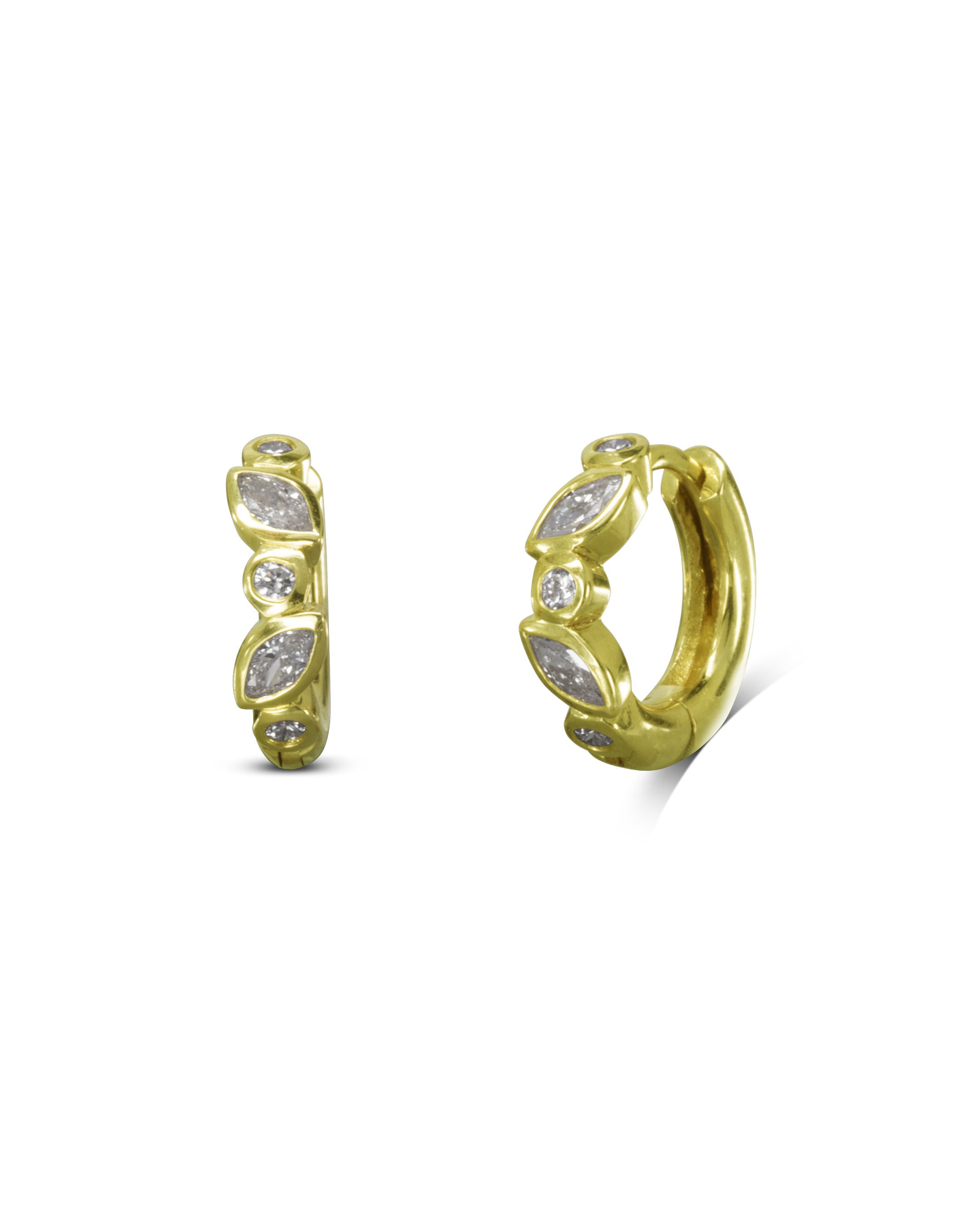 Water Bubbles Mini Diamond Hoop Earrings - Pruden and Smith