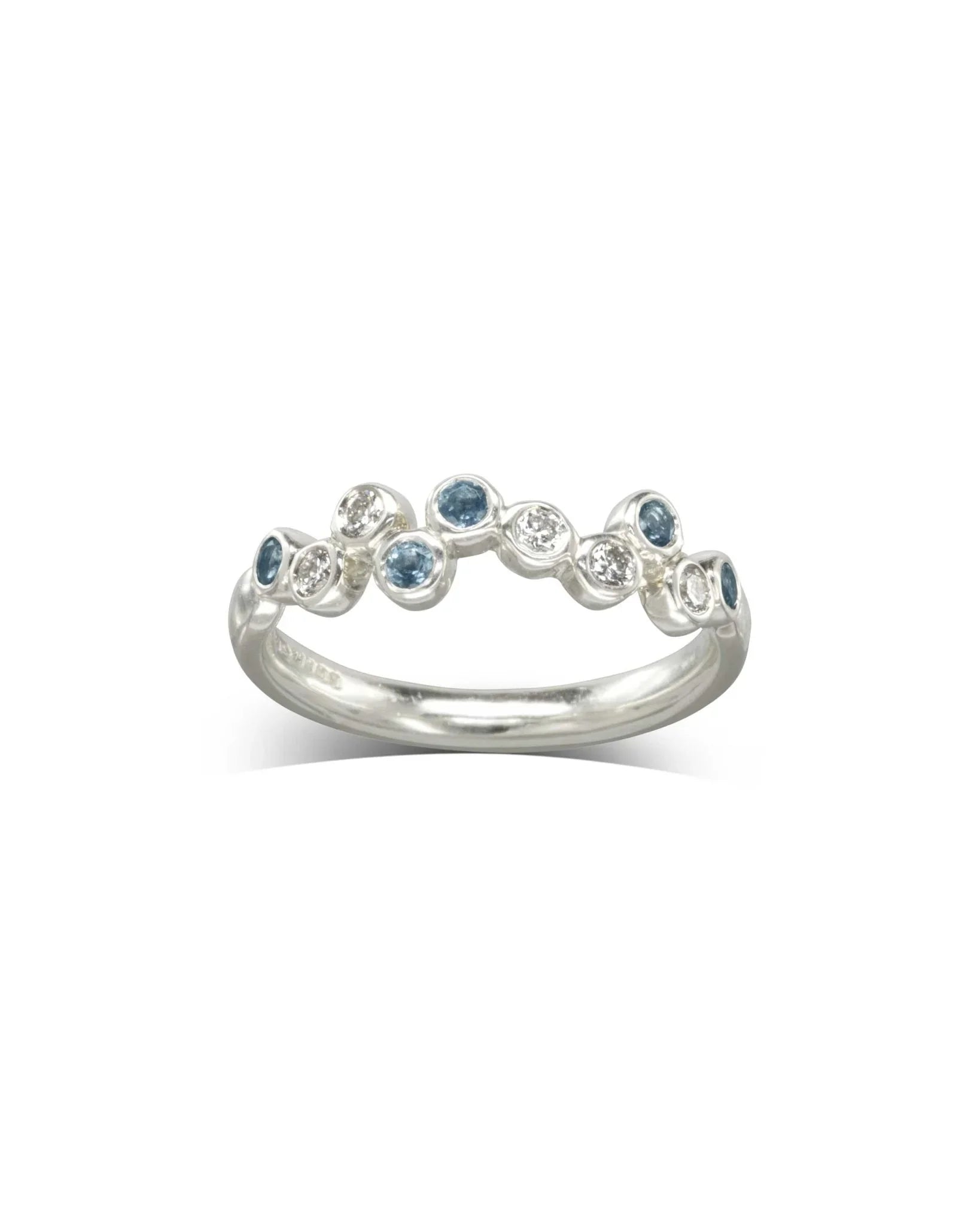 Water Bubbles Aquamarine Eternity Ring Ring Pruden and Smith