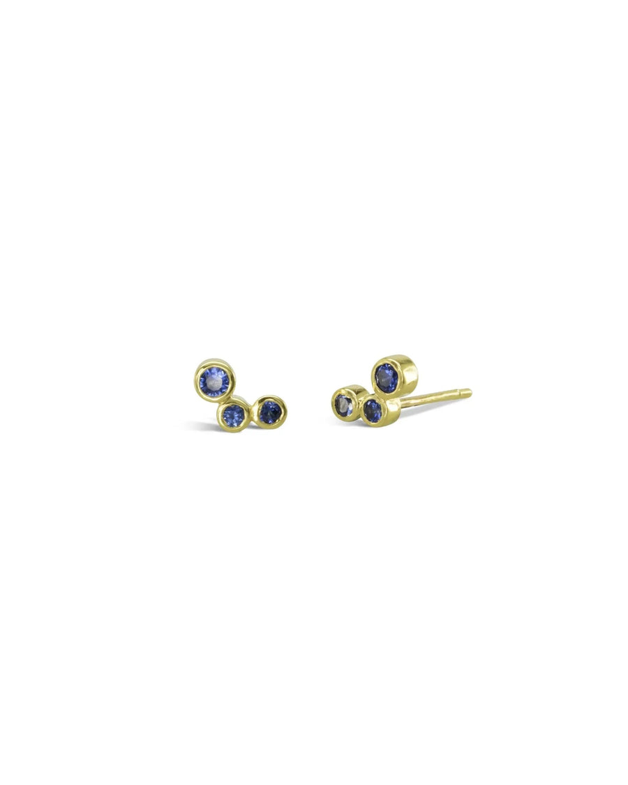 Water Bubbles Offset Gemstone Stud Earrings Earrings Pruden and Smith