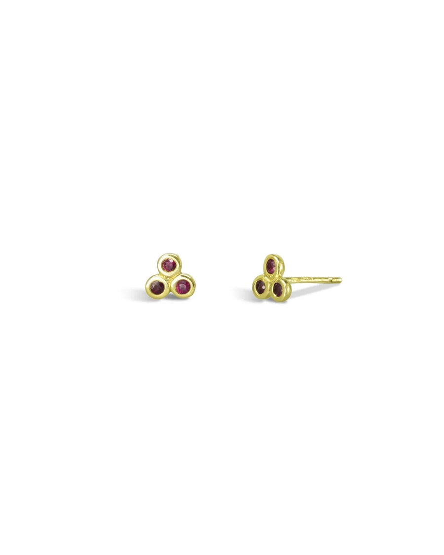 Trefoil 9ct Gold Gemstone Stud Earrings Earrings Pruden and Smith