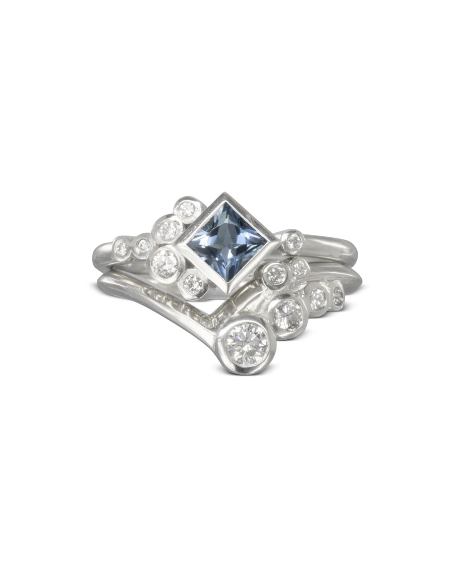Bubbles Wishbone Diamond Ring Pruden and Smith With Engagement Ring