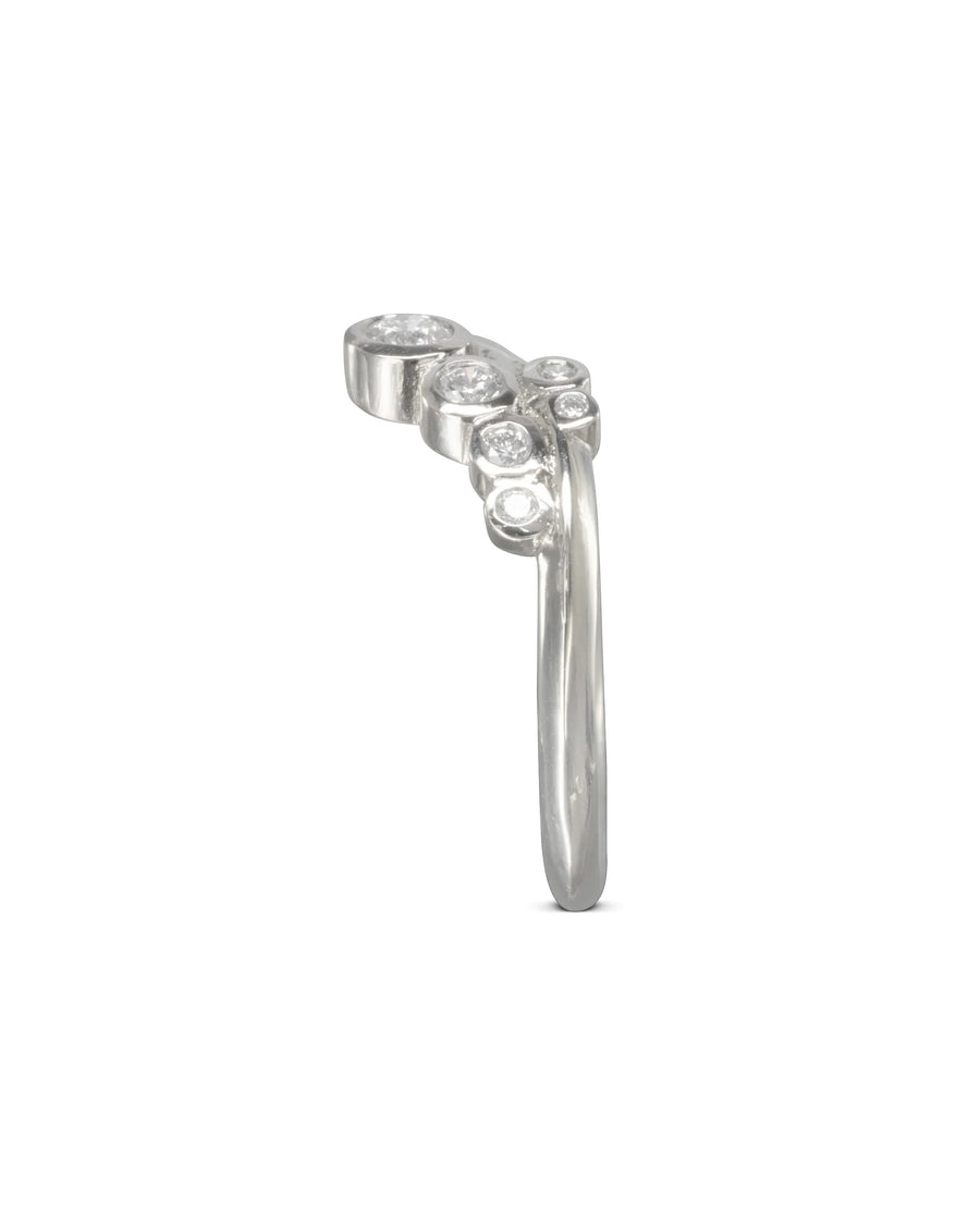 Side View Bubbles Wishbone Diamond Ring Pruden and Smith