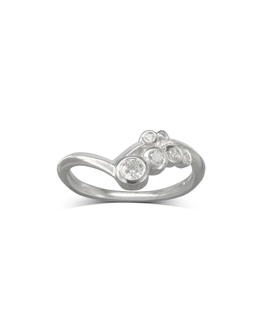 Unusual Bubbles Wishbone Diamond Ring Pruden and Smith
