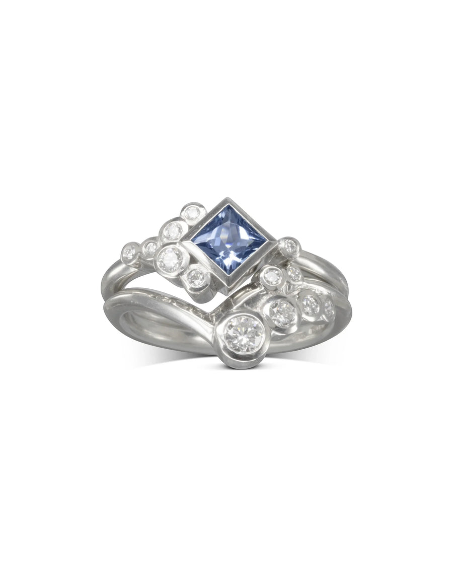 Bespoke Bubbles Wishbone Diamond Ring Pruden and Smith