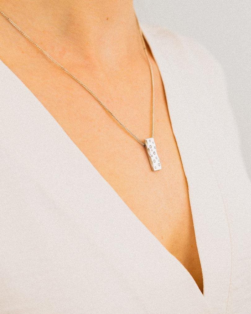 Carved Scattered Diamond Pendant Pendant Pruden and Smith