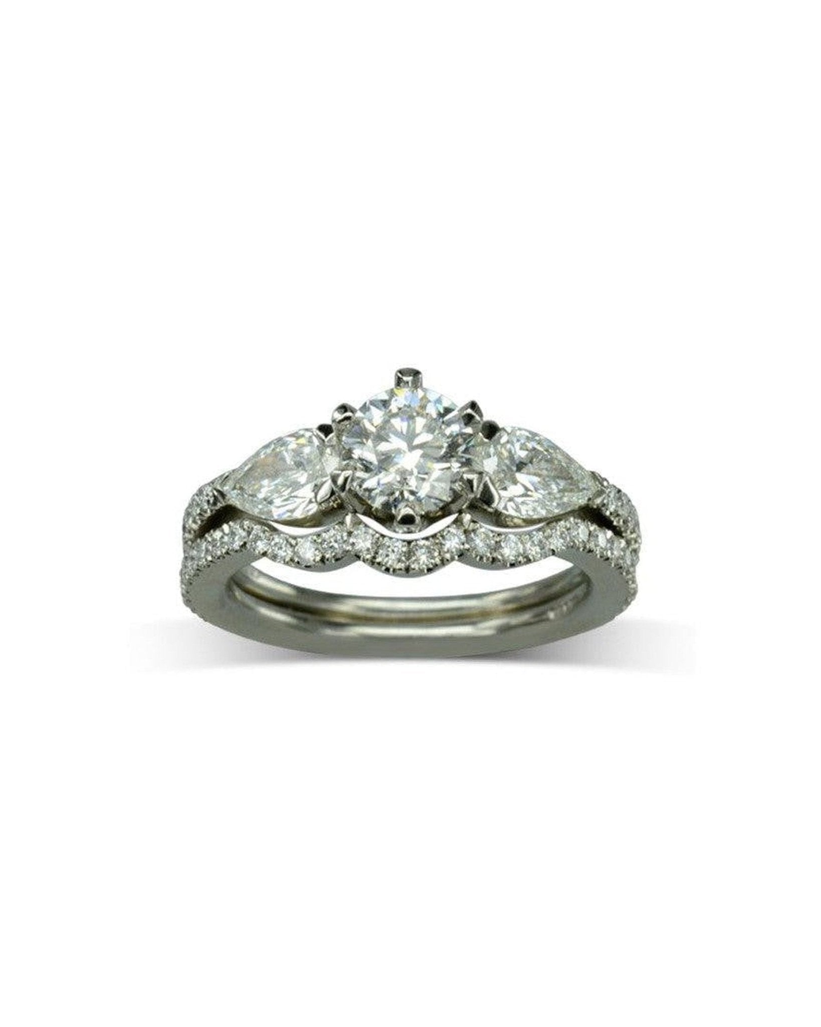Castle Set Diamond Shaped Ring Ring Pruden and Smith