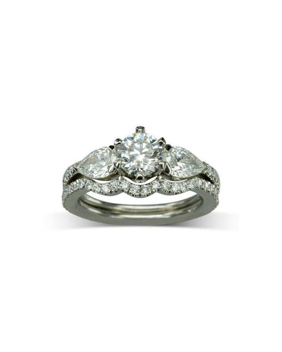 Castle Set Diamond Shaped Ring Ring Pruden and Smith