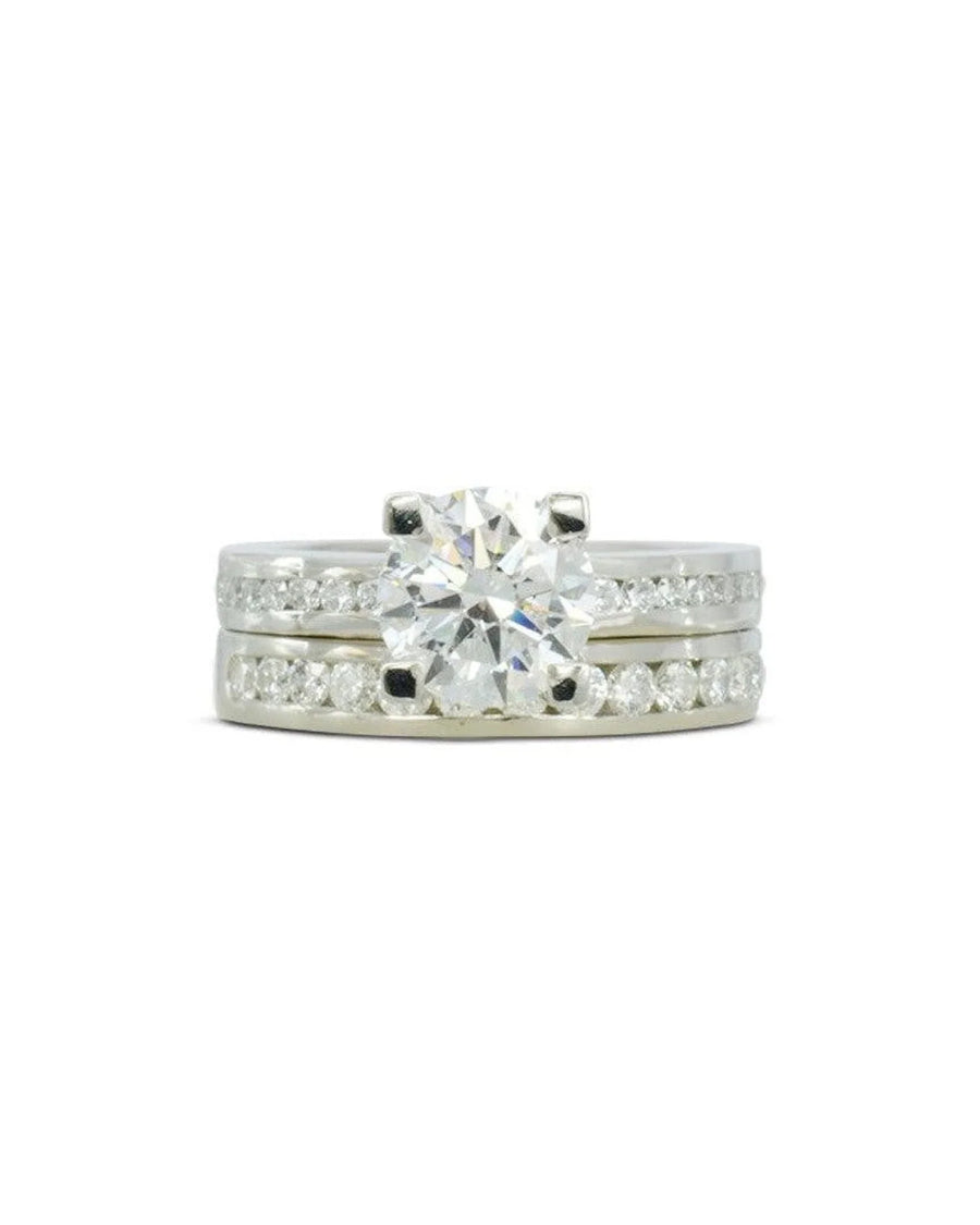 Channel Set Diamond Engagement and Wedding Ring Ring Pruden and Smith