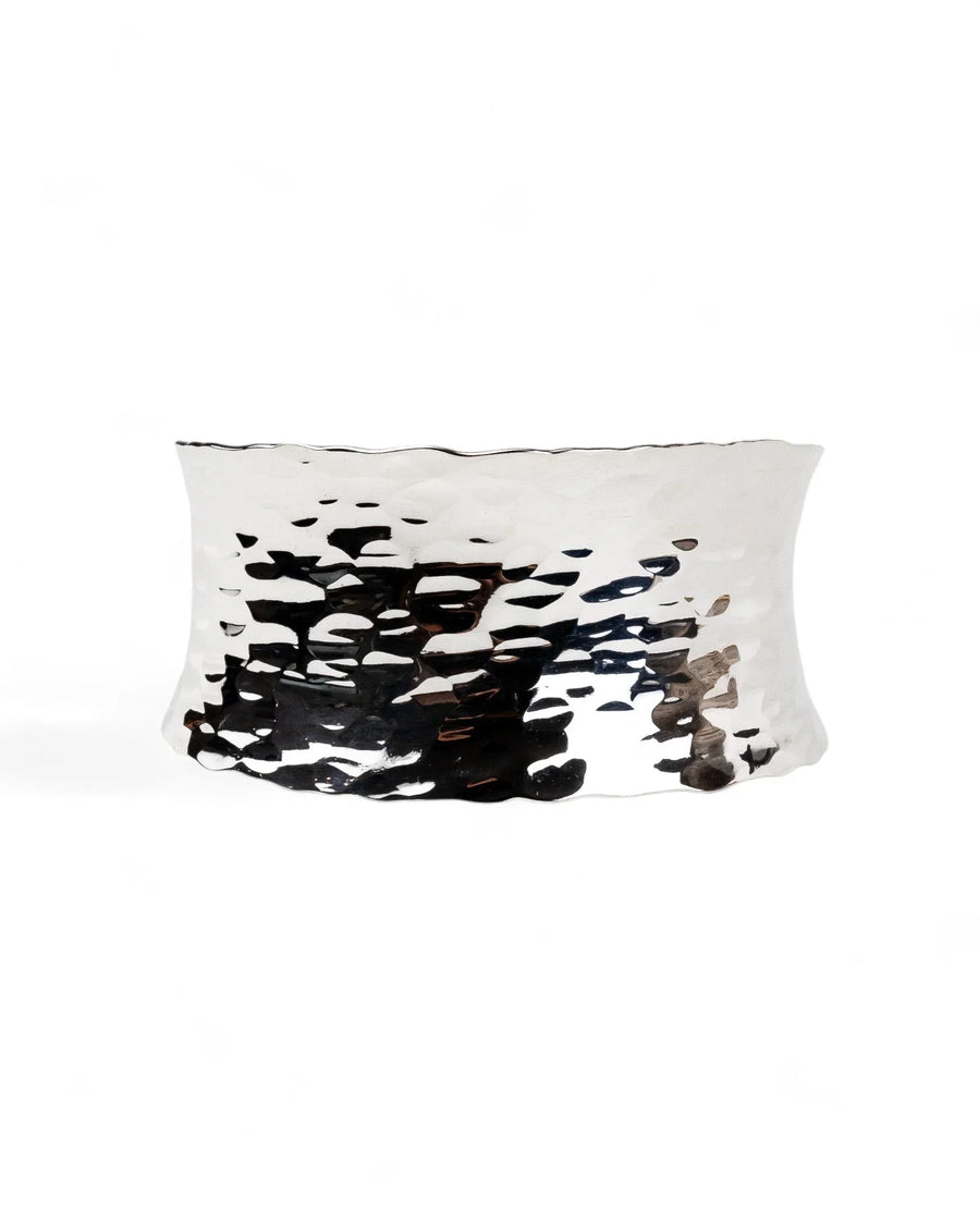 Hammered Concave Solid Silver Cuff Bangle Bangle Pruden and Smith
