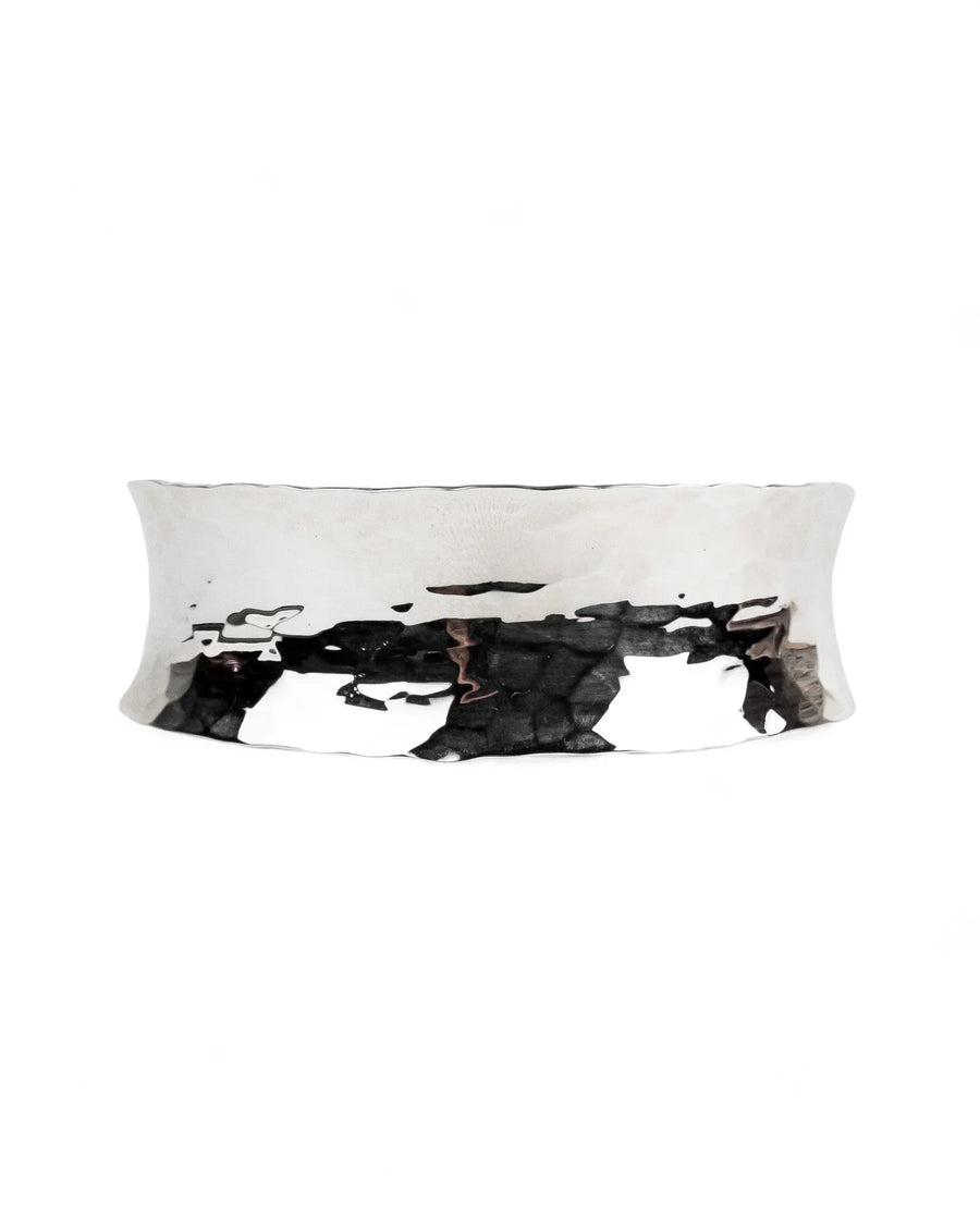 Hammered Concave Solid Silver Cuff Bangle Bangle Pruden and Smith