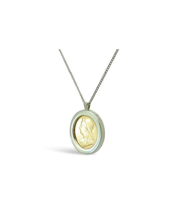 Chunky White Gold Sovereign Mount Pendant Pendant Pruden and Smith