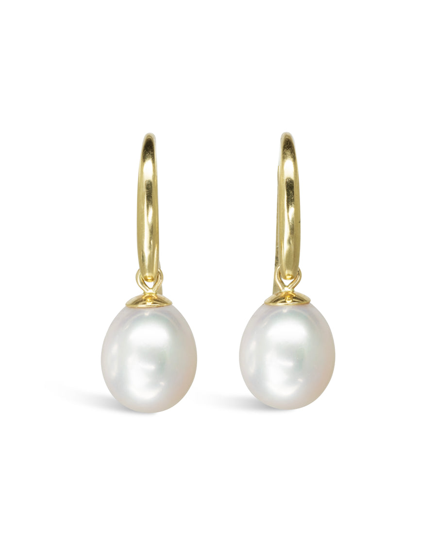 Classic Pearl Drop Gold Earrings Pruden and Smith