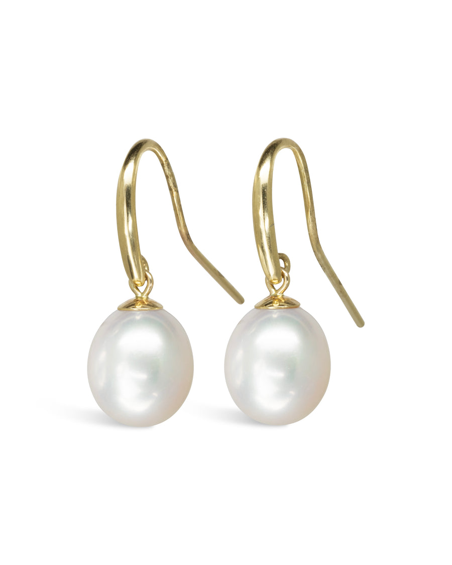 Classic Pearl Drop Gold Earrings Pruden and Smith