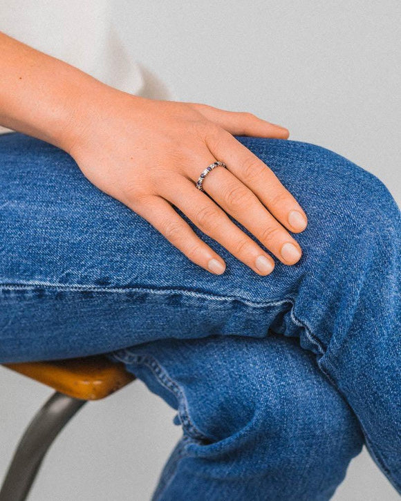 Claw Set Gemstone Full Eternity Ring Ring Pruden and Smith