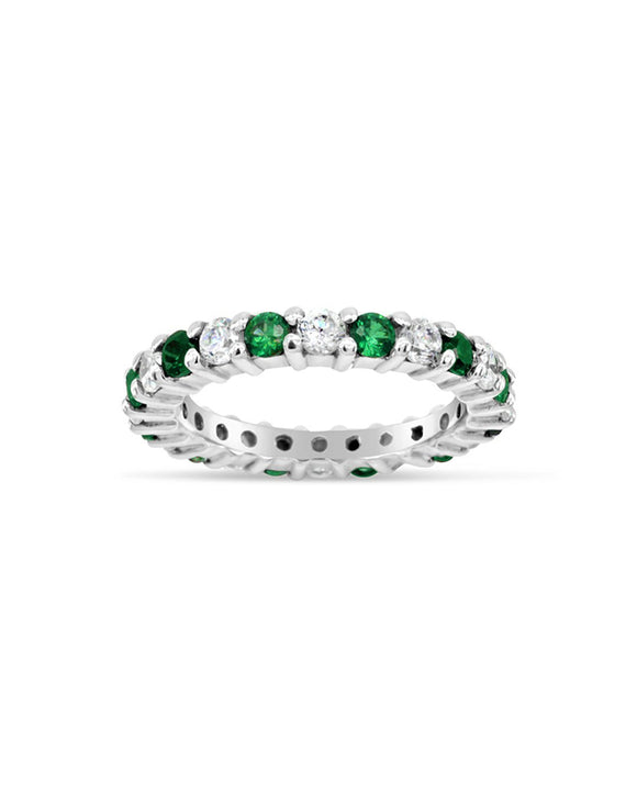 Claw Set Gemstone Full Eternity Ring Ring Pruden and Smith