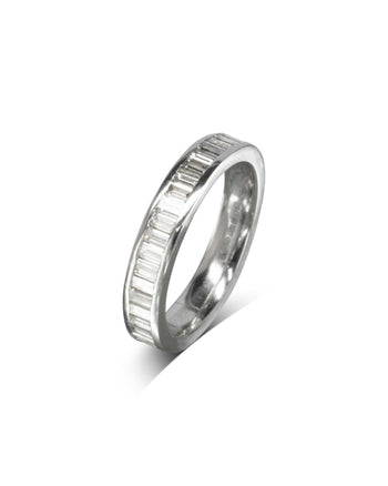 Baguette Diamond Platinum Eternity Ring - 4mm Pruden and Smith