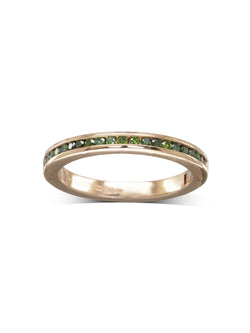 Green Diamond Rose Gold Hinged Eternity Ring Ring Pruden and Smith   