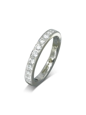 Diamond Pave Set Cliq Half Eternity Ring Ring Pruden and Smith   