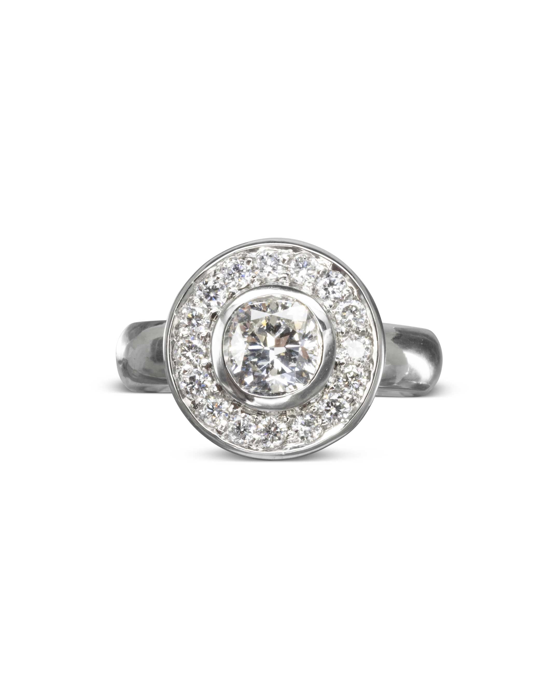 Handmade Diamond Cluster Engagement Ring Pruden and Smith