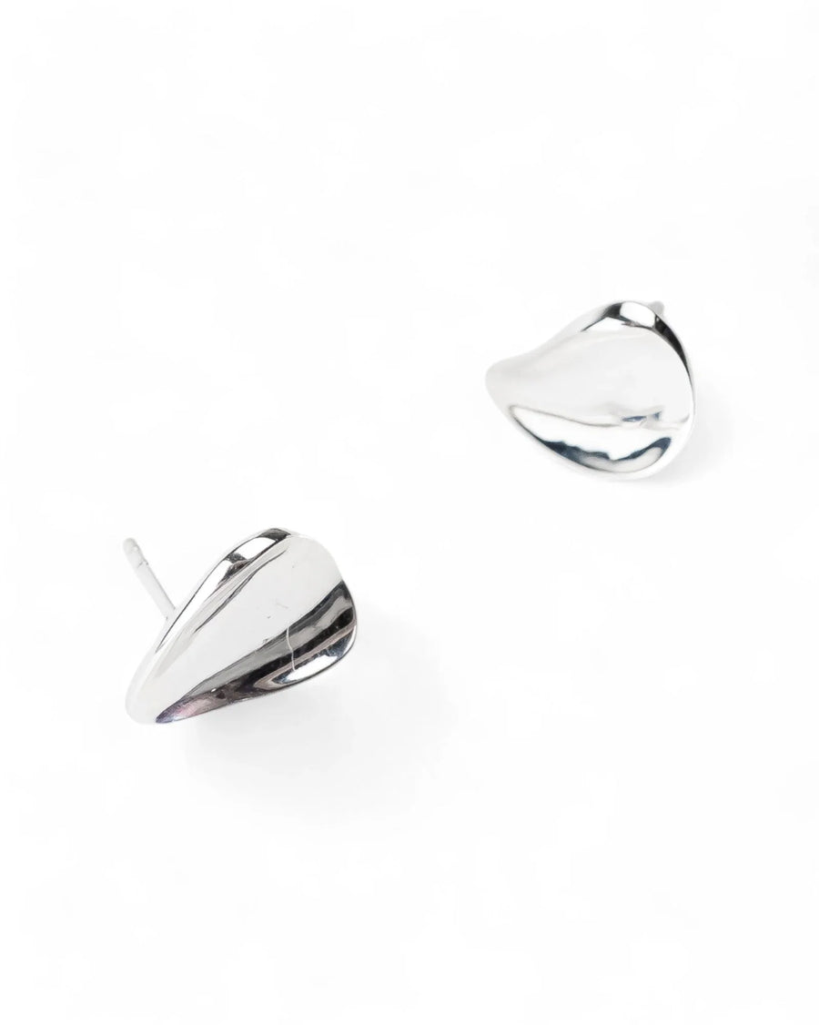 Concave Silver Twist Stud Earrings Earrings Pruden and Smith