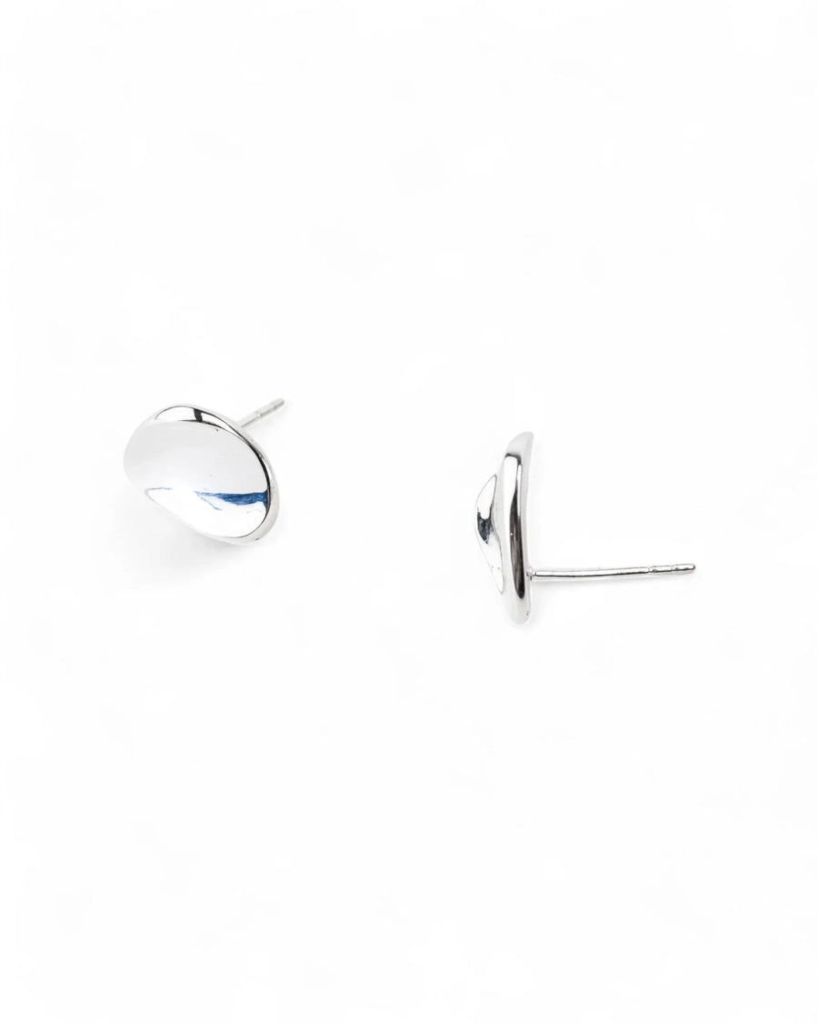 Concave Silver Twist Stud Earrings Earrings Pruden and Smith