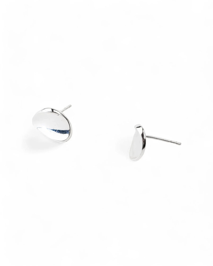Concave Silver Twist Stud Earrings Earrings Pruden and Smith
