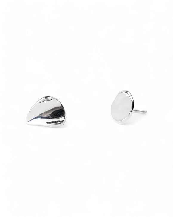 Concave Silver Twist Stud Earrings Earrings Pruden and Smith