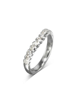 Scalloped Diamond Shaped Wedding Band Ring Pruden and Smith   