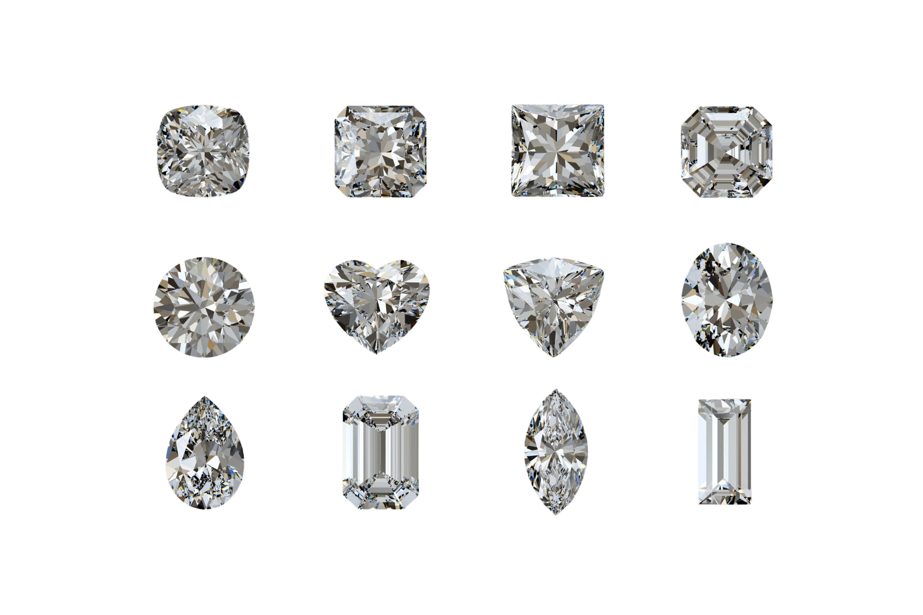 diamonds next to each other showing the cut