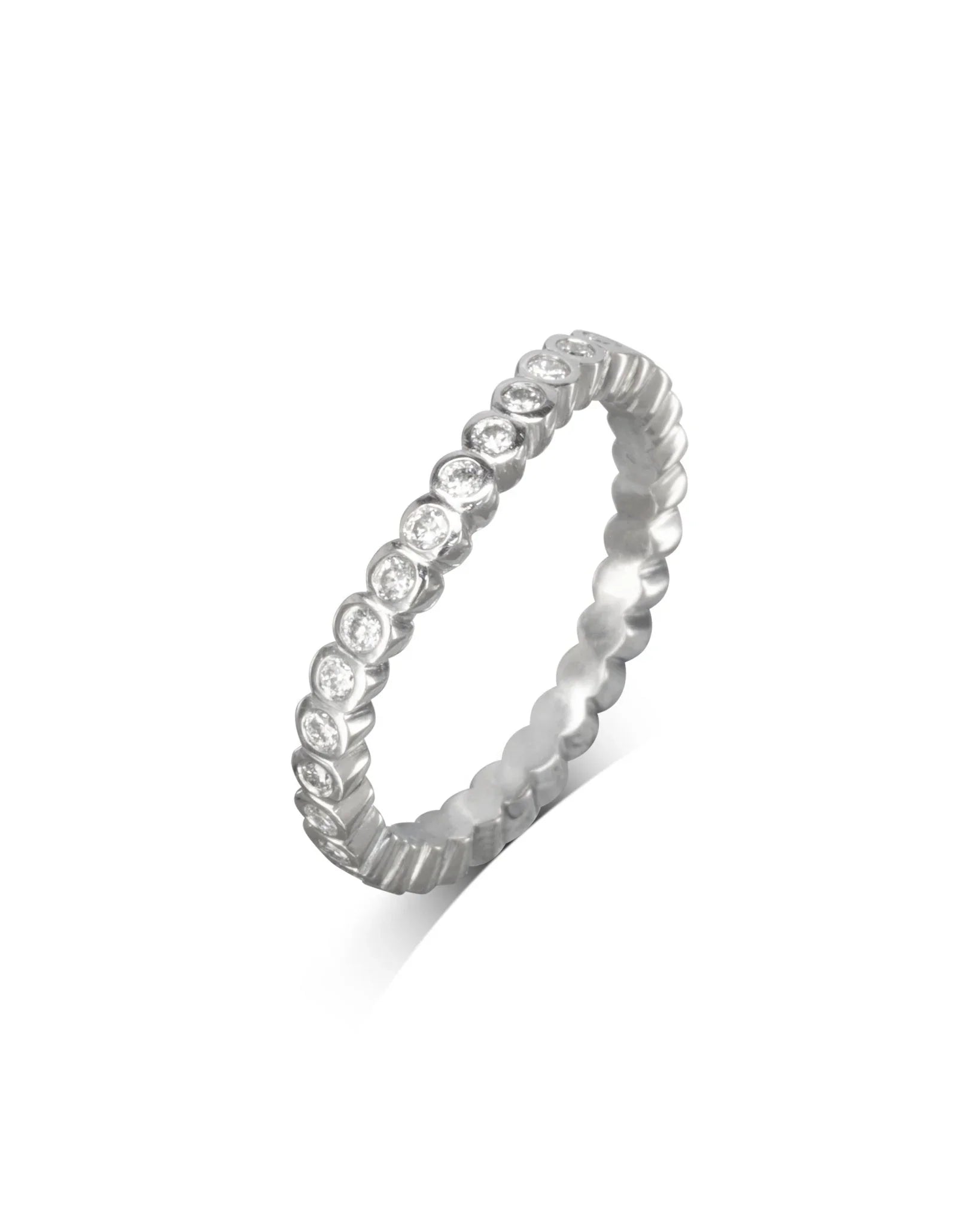 Dainty Diamond Shaped Wedding Band Ring Pruden and Smith