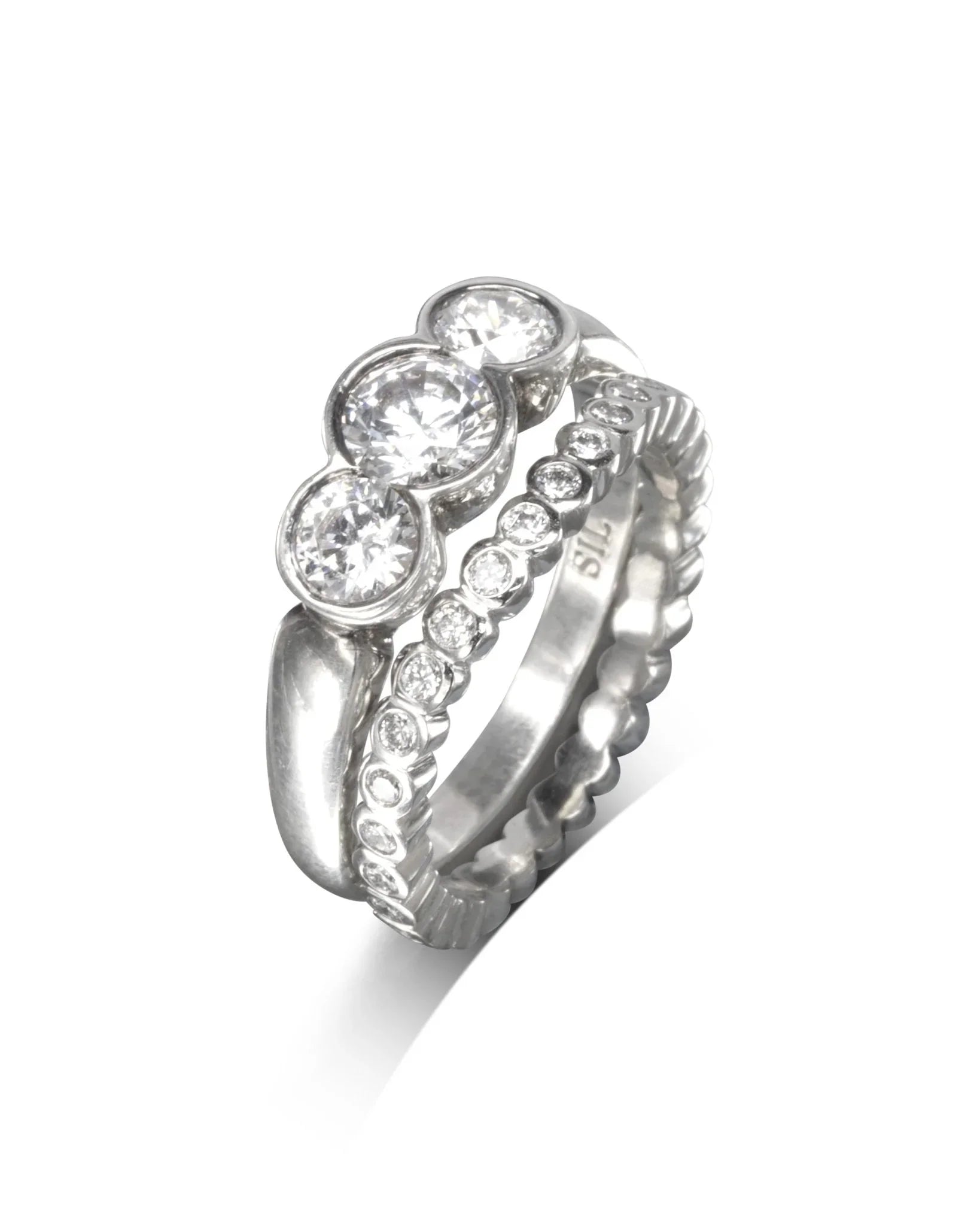 Dainty Diamond Shaped Wedding Band Ring Pruden and Smith