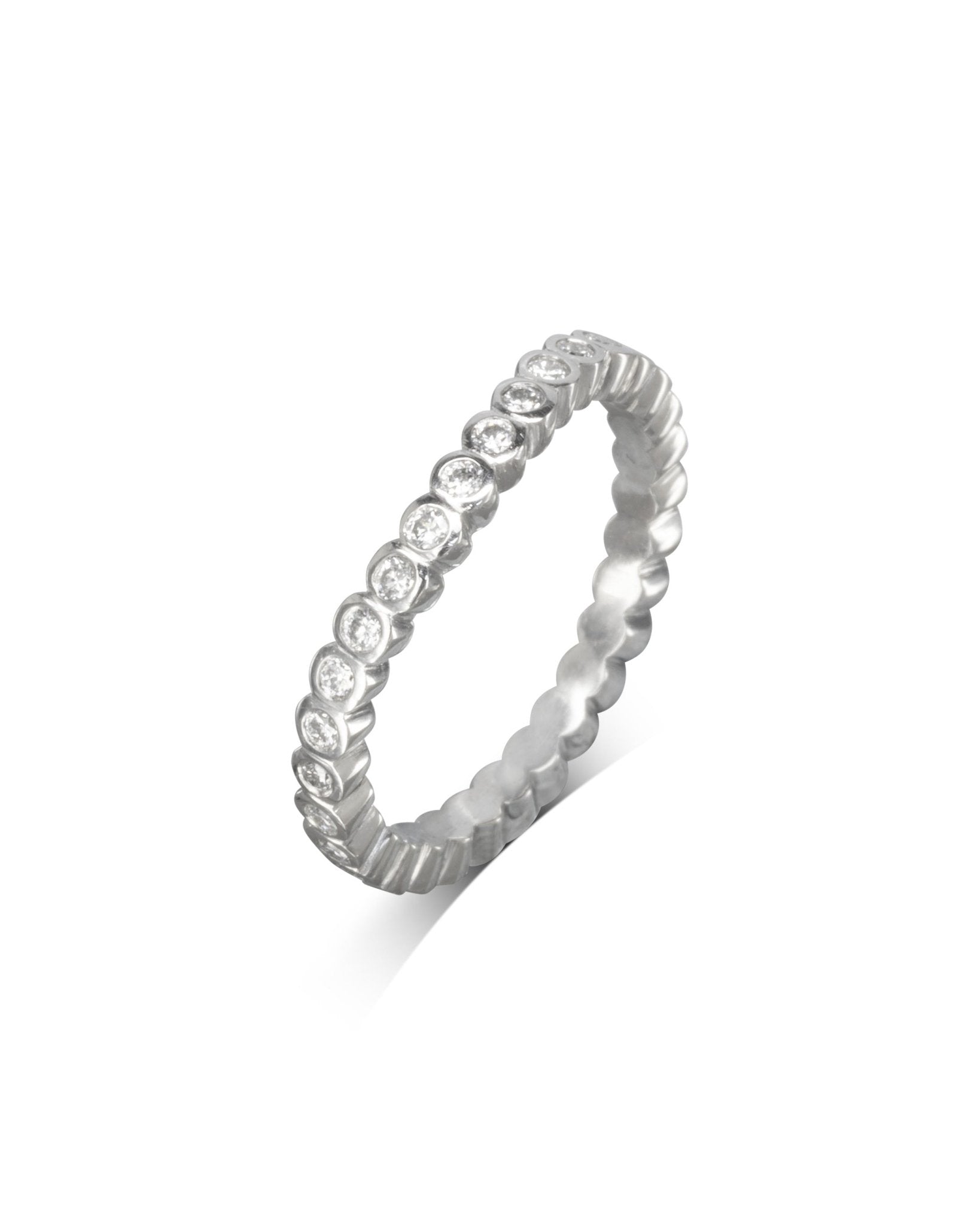 Dainty Diamond Shaped Wedding Band Ring Pruden and Smith