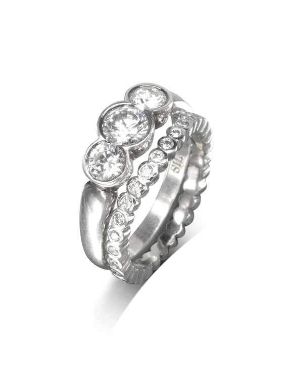 Dainty Diamond Shaped Wedding Band Ring Pruden and Smith