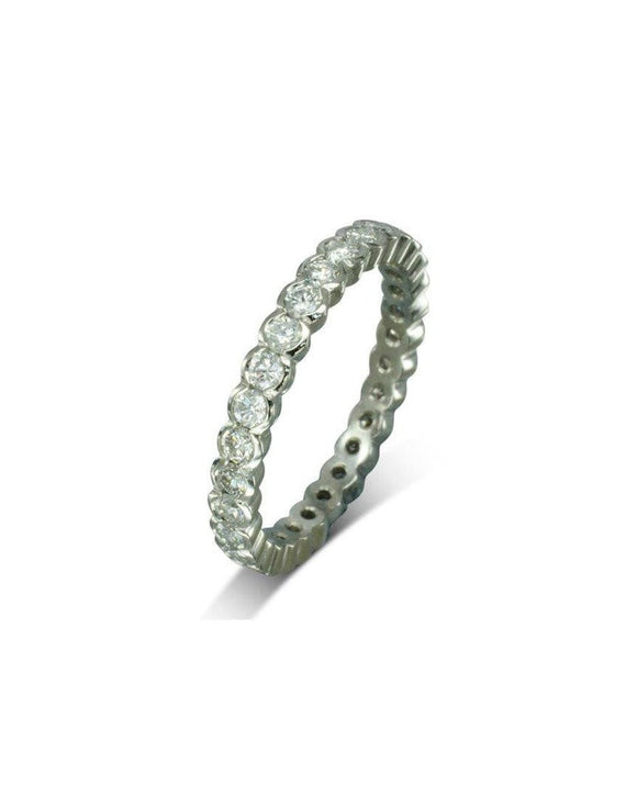 Dainty Scalloped Edge Diamond Full Eternity Ring Ring Pruden and Smith Platinum 100% set