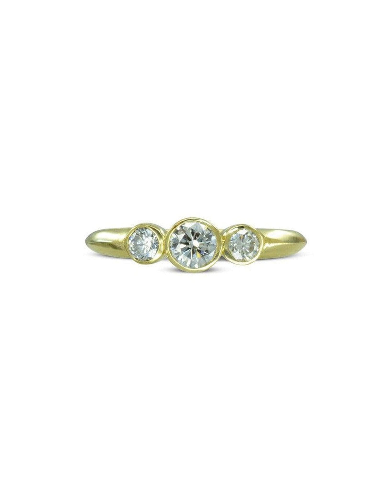 Dainty Trilogy Diamond 9ct Gold Engagement Ring Ring Pruden and Smith