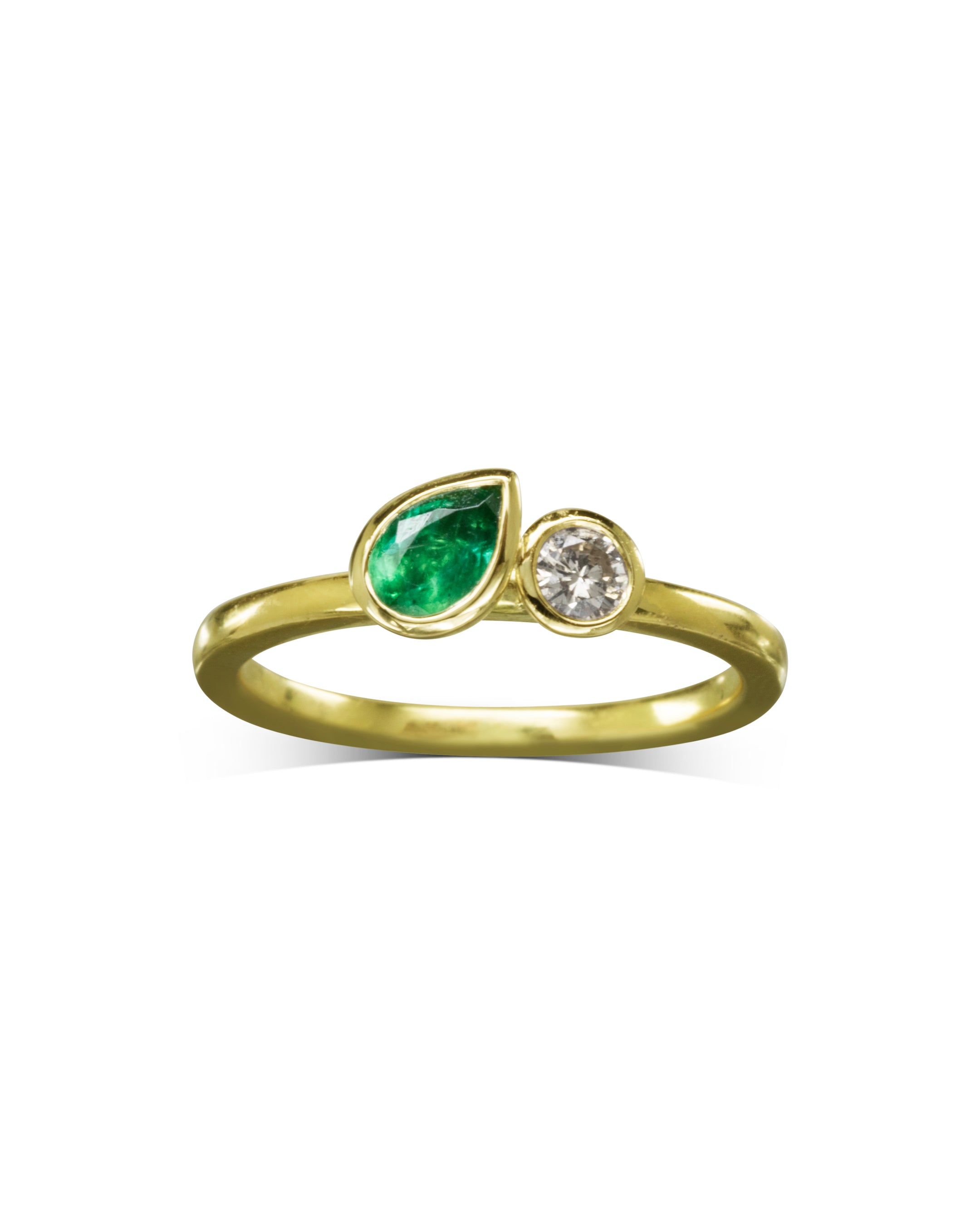 Dainty Moi Et Toi Diamond Emerald Ring Pruden and Smith