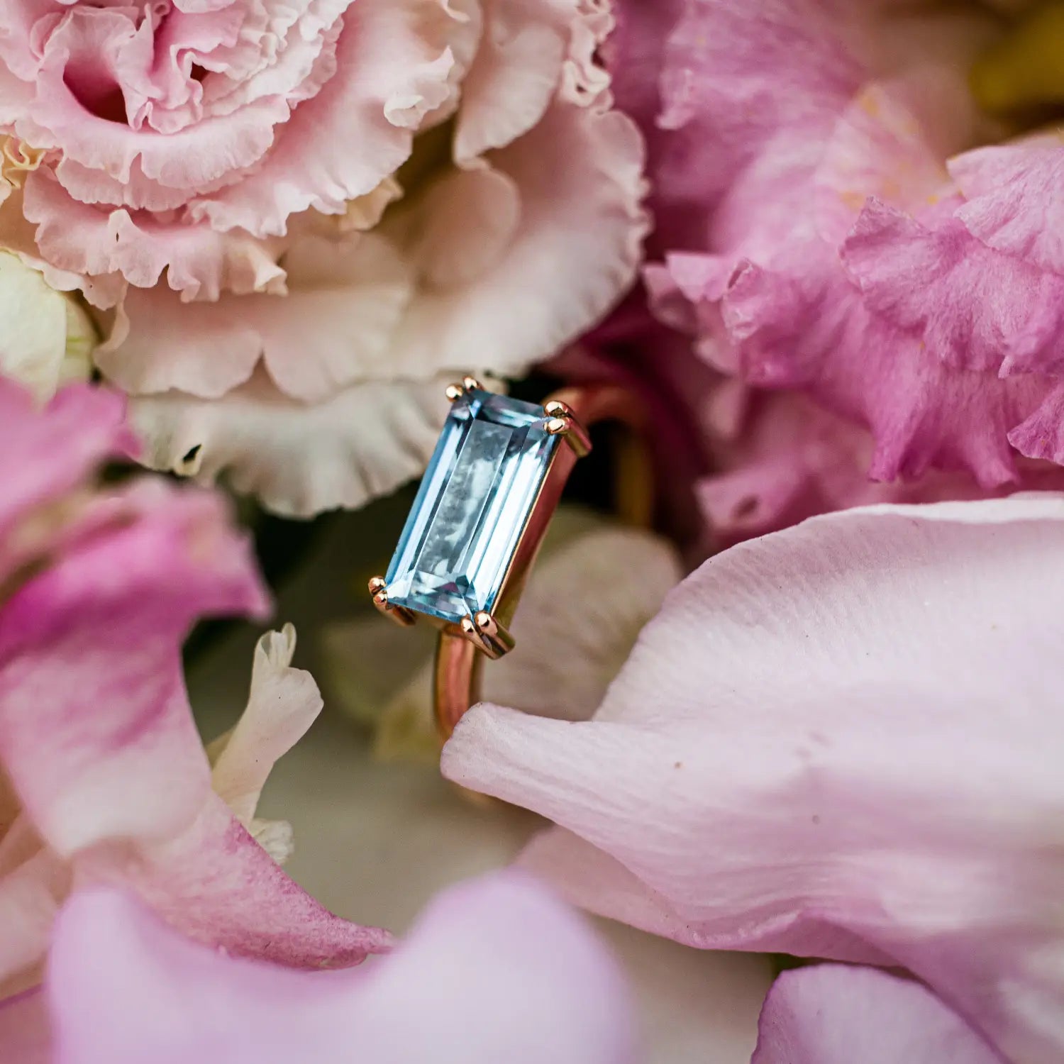 Aquamarine engagement ring