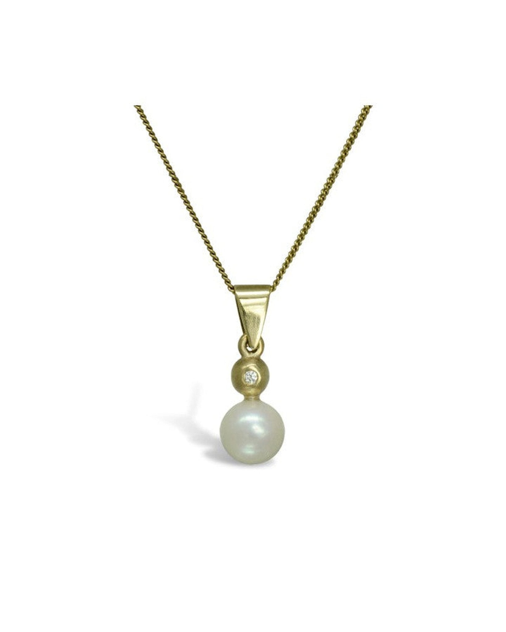 Diamond and Akoya Pearl Pendant Pendant Pruden and Smith