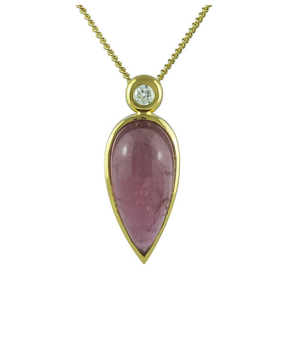 Diamond and Pink Tourmaline Pendant Pendant Pruden and Smith