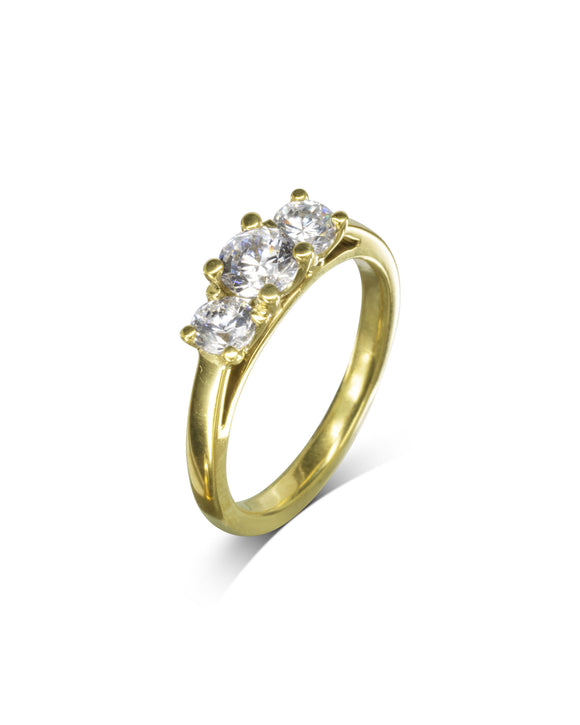 Four Claw Gold Trilogy Diamond Ring - Pruden and Smith