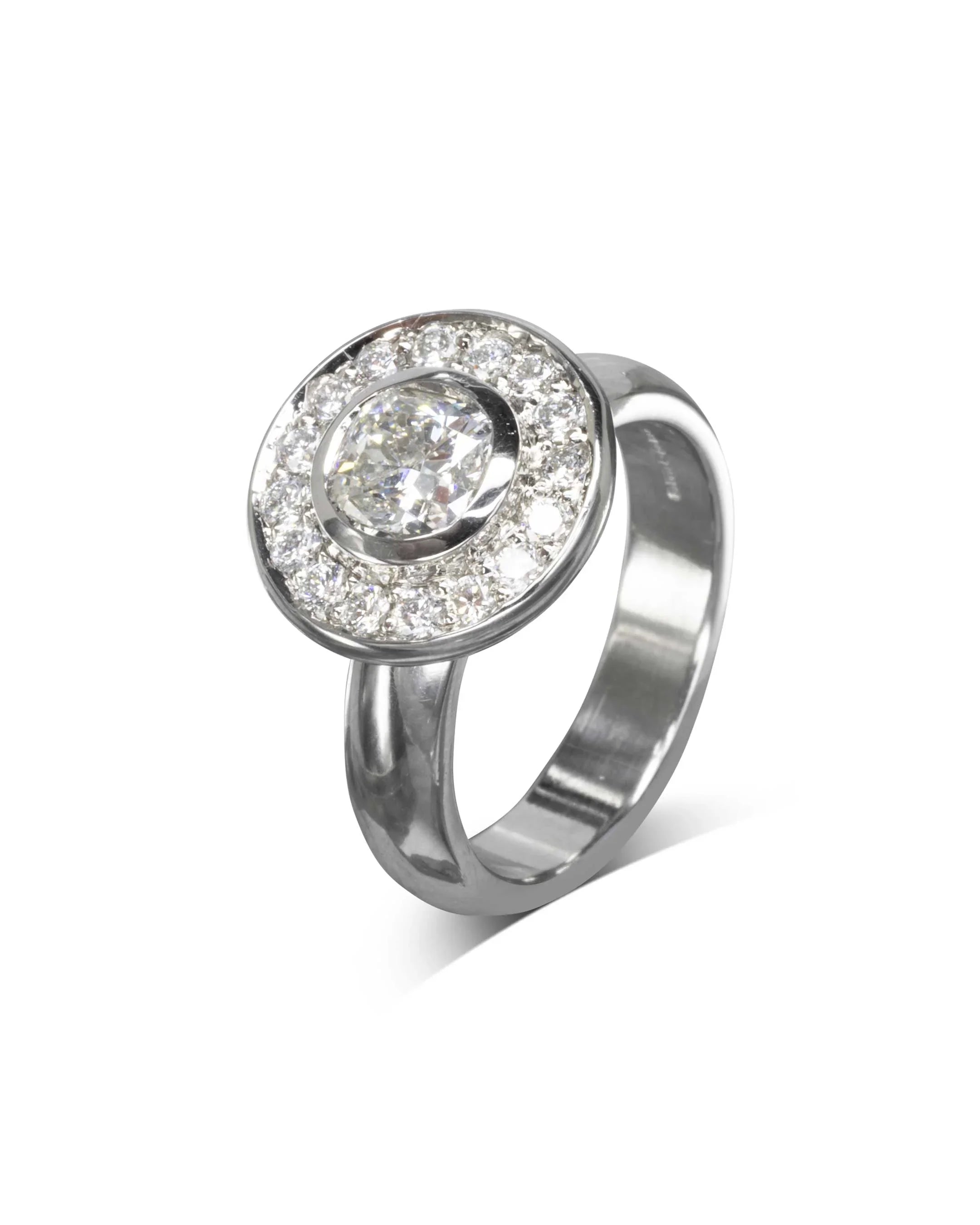 Diamond Cluster Engagement Ring Pruden and Smith