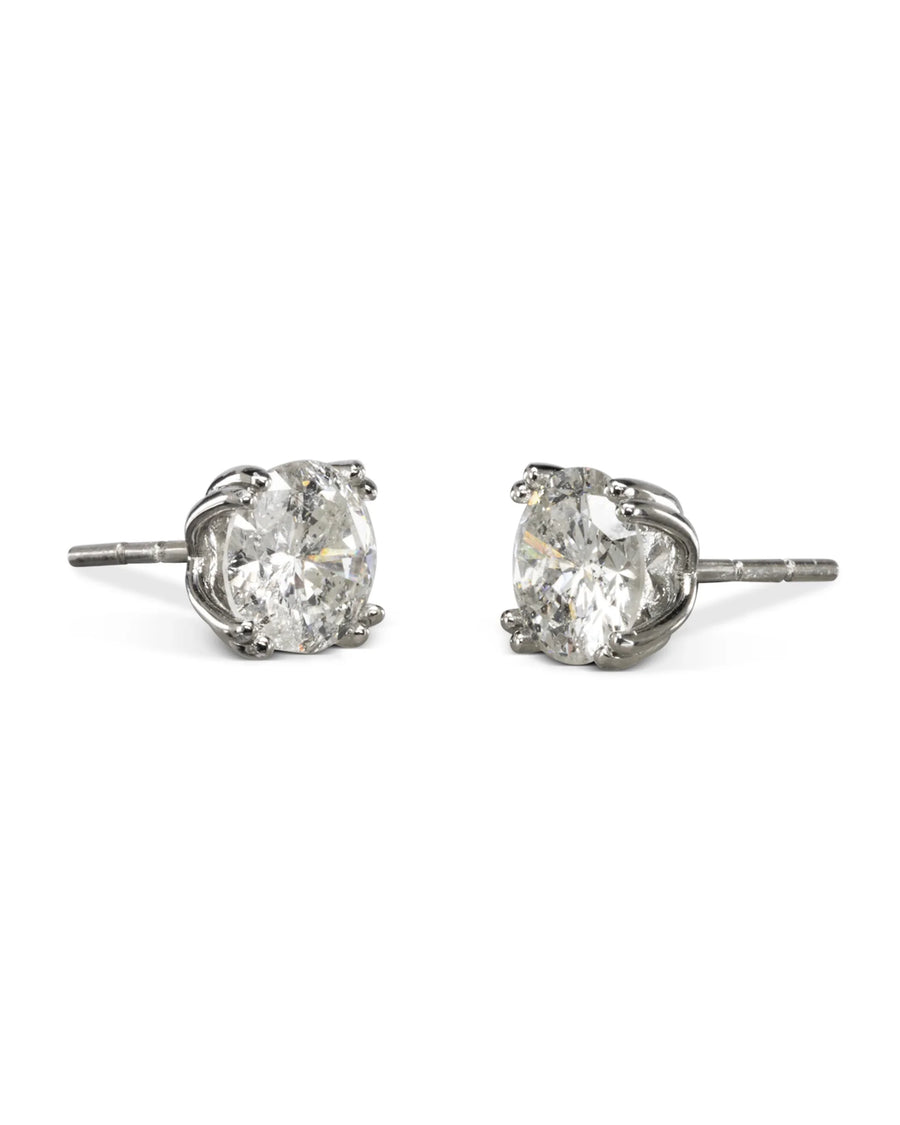 Diamond Double Claw Stud Earrings Pruden and Smith