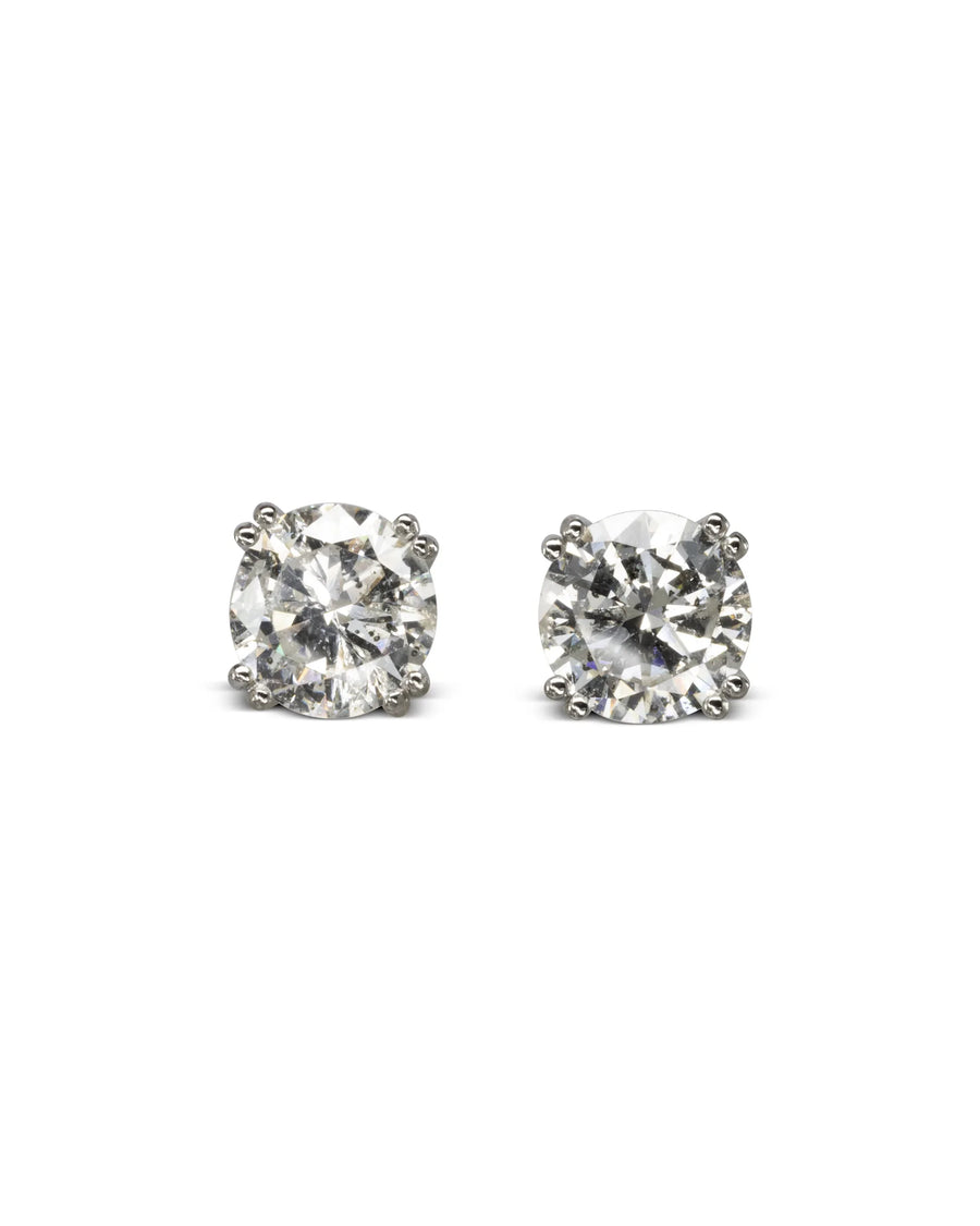 Natural Diamond Double Claw Stud Earrings Pruden and Smith