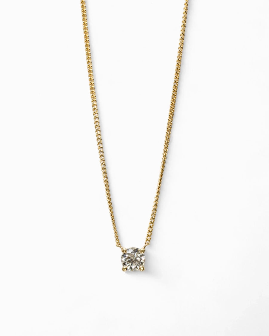 Diamond Solitaire Pendant Pendant Pruden and Smith 9ct Yellow Gold