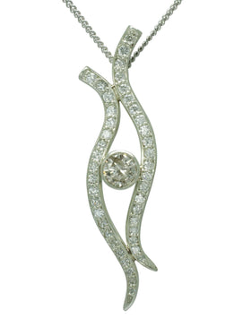 Spiky White Gold Diamond Pendant Pendant Pruden and Smith   